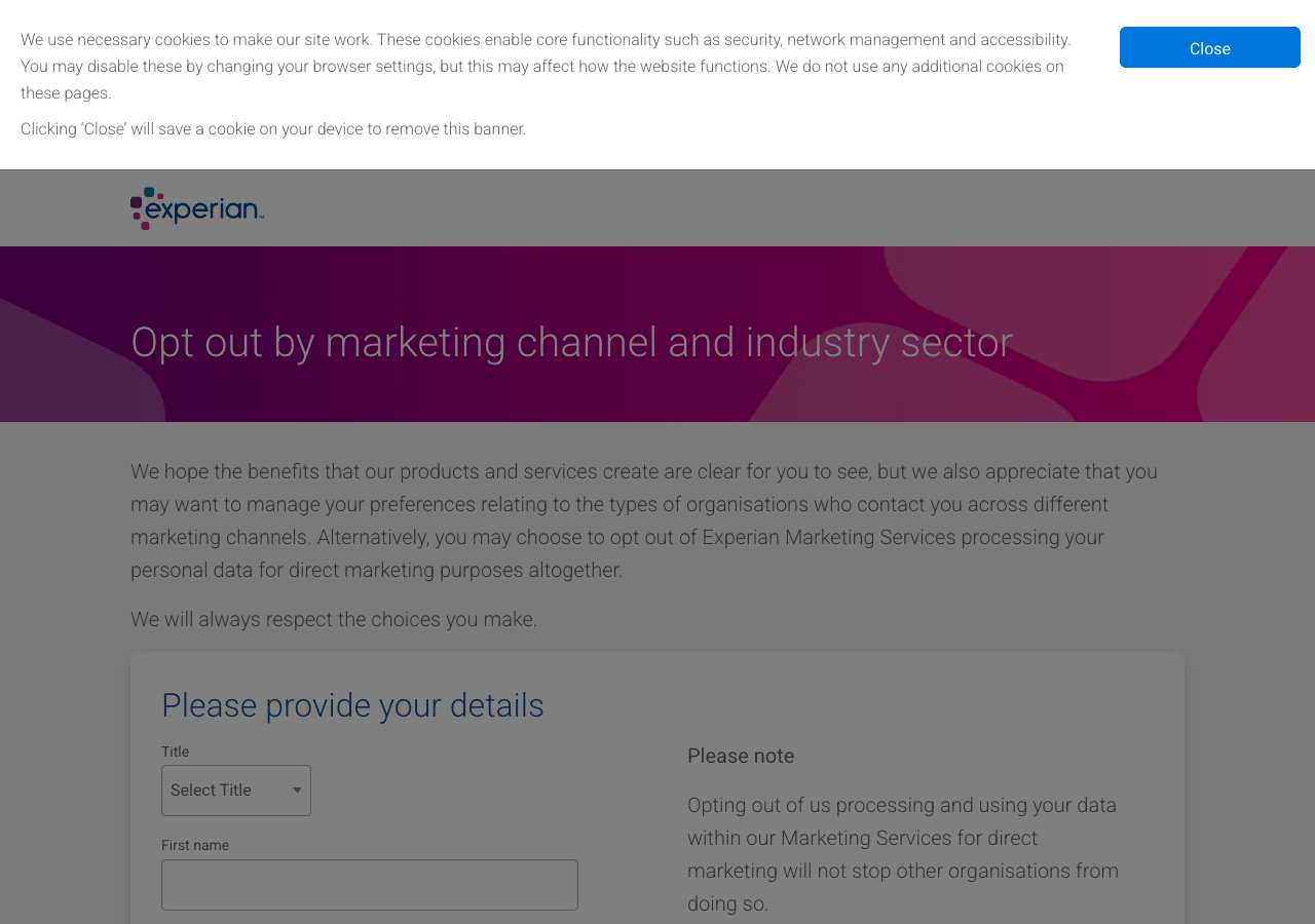 Experian Marketing Services opt-out page as loaded on October 5, 2026