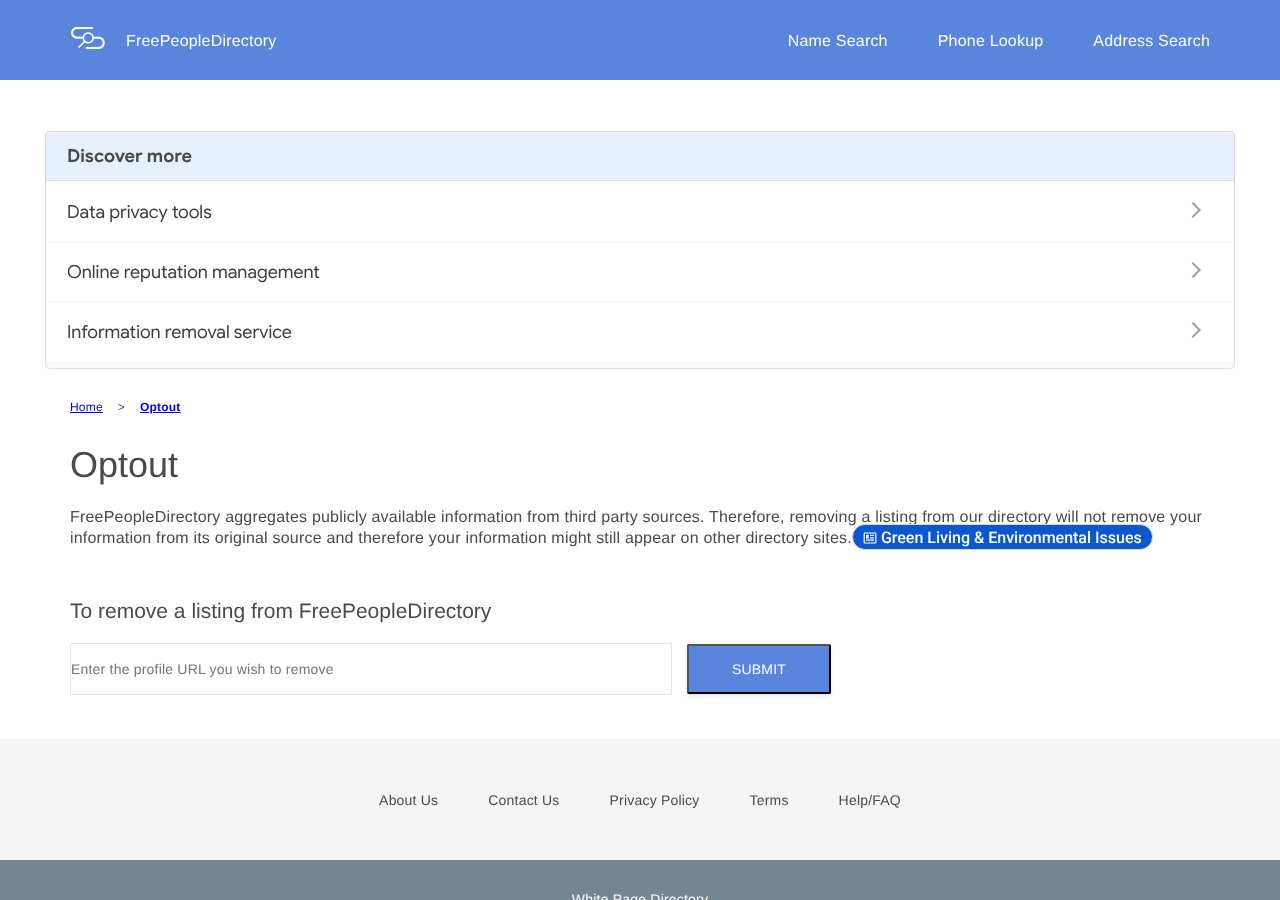 FreePeopleDirectory opt-out page as loaded on October 5, 2026