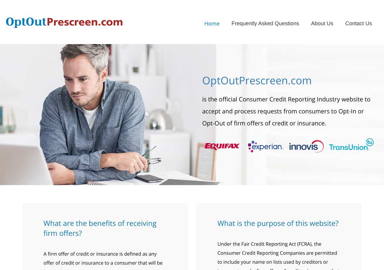 OptOutPrescreen opt-out page as loaded on October 5, 2026